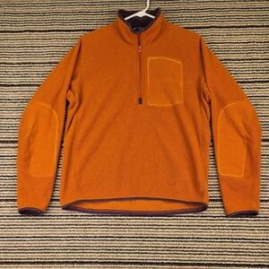 ARC'TERYX Apache Polartec Fleece‎ Orange Medium Mens Quarter Zip Jacket Sweater